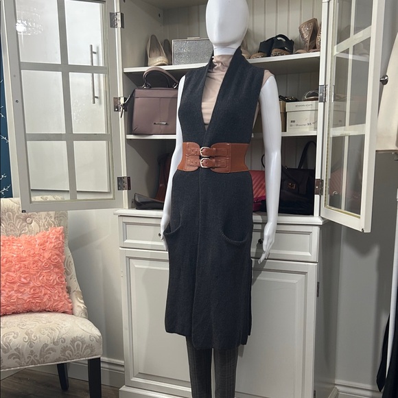 Wilfred Dark Gray Vest with Brown Belt - Picture 6 of 15